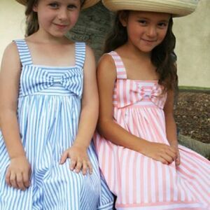 Isabel Garreton Summer Stripe Girls Dress with Big Bow 18m